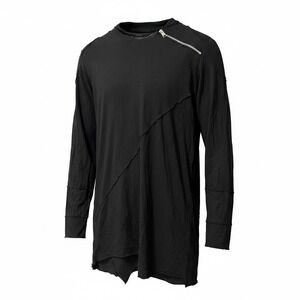 Rogue State Mens Black Asymmetrical Zip Hooded Long Sleeve Shirt Size M USA Made